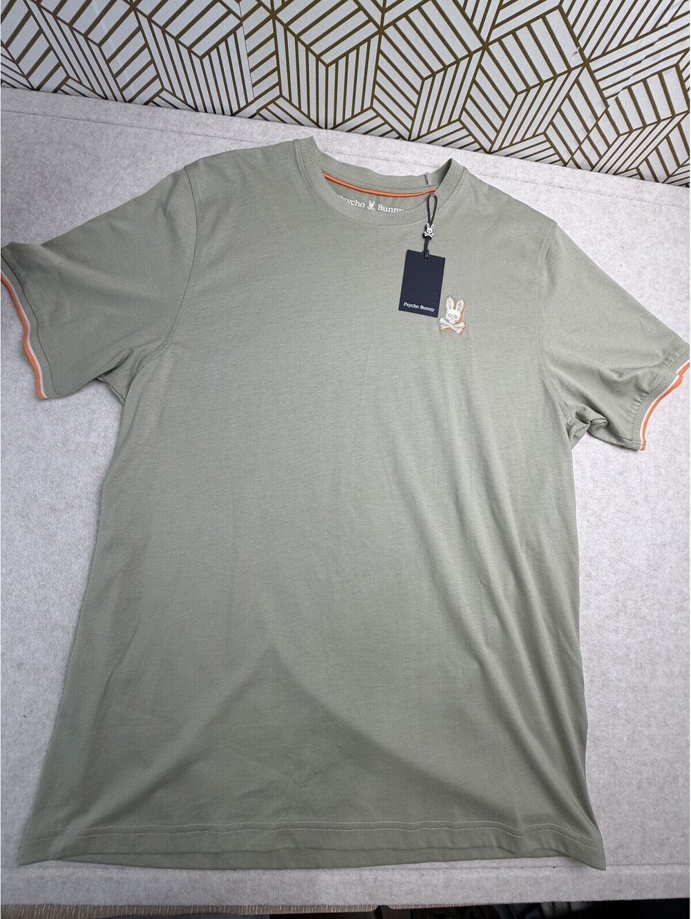 Psycho Bunny Kayden Fashion Men's Tee Sage Pima Cotton T-Shirt Sz 8 XXL NWT $70